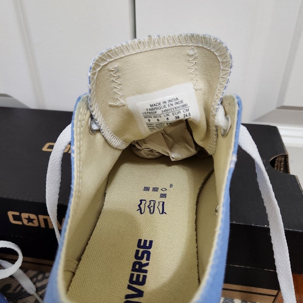 Converse Chuck Taylor All Stars Womenâs Light Blue Menâs 6 Womenâs 8 Low Top - Picture 6 of 6